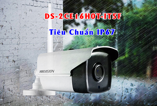 DS-2CE16H0T-IT5F đạt chuẩn bảo vệ ngoài trời IP67 chống nước chống bụi