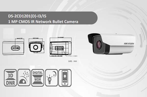 Camera IP Wifi 1MP Hikvision DS-2CD1201D-I5 dạng  thân