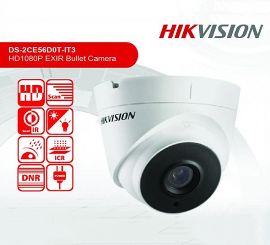 Camera Dome HDTVI 2.0 Mp Hikvision DS-2CE56D0T-IT3