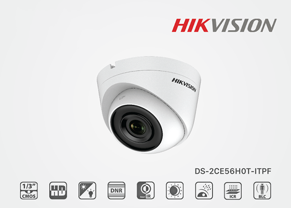 Camera Dome HDTVI 5Mp Hikvision DS-2CE56H0T-ITPF