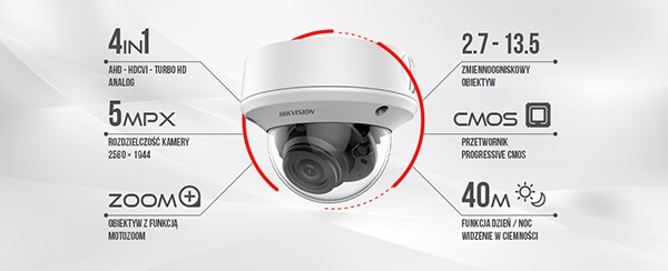 Camera Hikvision DS-2CE56H0T-VPIT3ZF là camera bán cầu 5MP 