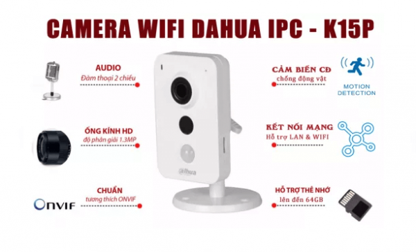 Camera IP wifi 1.3 megapixel Dahua IPC-K15P