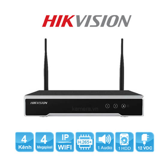 Đầu ghi hình NVR 4 kênh Wifi H265+ Hikvision DS-7104NI-K1/W/M