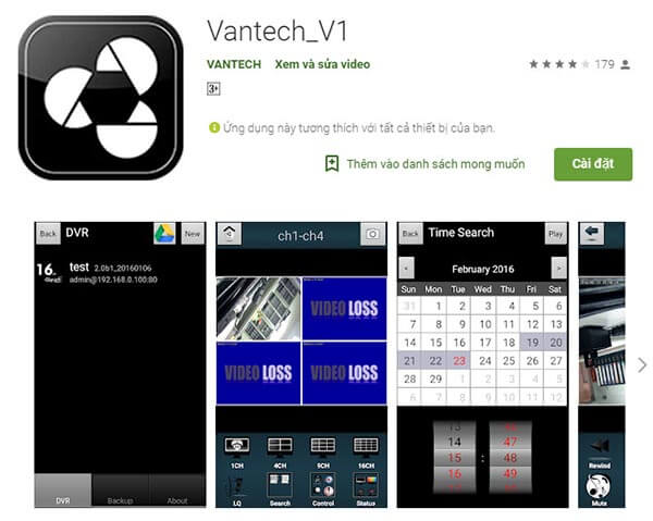Phần Mềm Vantech_V1 Xem Camera Vantech Trên Điện Thoại