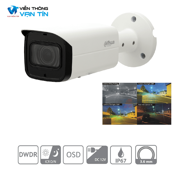Camera IP Starlight 2.0 MP Dahua IPC-HFW2231TP-VFS