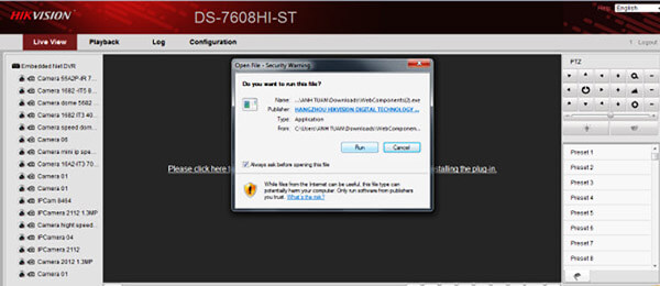 Chạy phần mềm Webcomponents để xem camera Hikvision trên web và Mobile