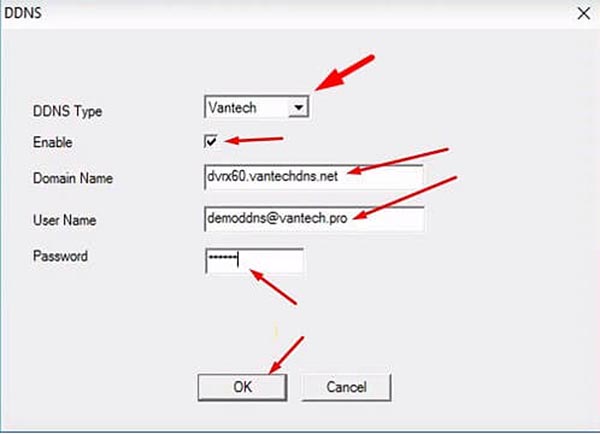 Khai báo các thông tin tên miền miễn phí VantechDNS
