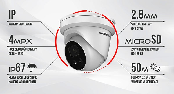 Camera Ip Turret IR Fixed 2MP HIkvision DS-2CD2326G1-I  giá rẻ