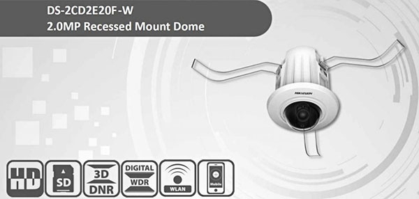 Camera IP bán cầu Hikvision DS-2CD2E20F-W thiết kế gọn nhẹ và đẹp mắt