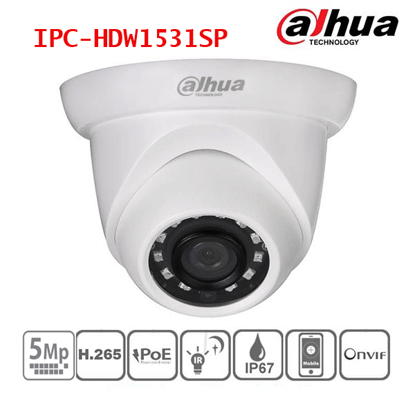 Camera IP Dome 5.0 MP Dahua IPC-HDW1531SP