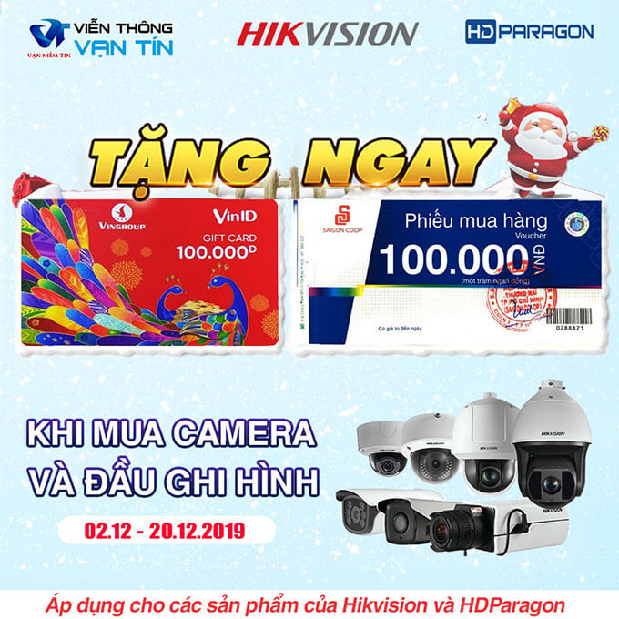 Đại Tiệc Khuyến Mãi SIÊU LỚN Mùa Noel 2019 Cùng Hikvision & Hdparagon