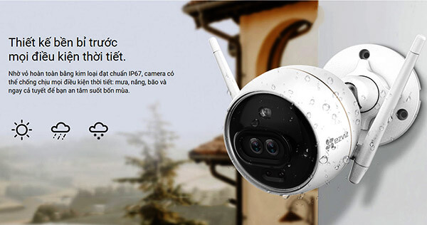 Camera EZVIZ C3X thiết kế bền bỉ trước mọi điều kiện thời tiết