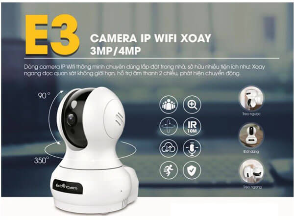 Camera ip wifi Ebitcam E3 1080P tính năng thông minh