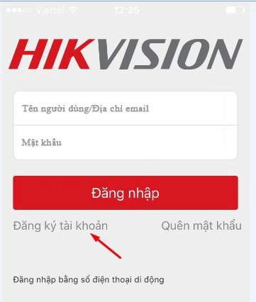 đăng kí tài khoản Hik-connect