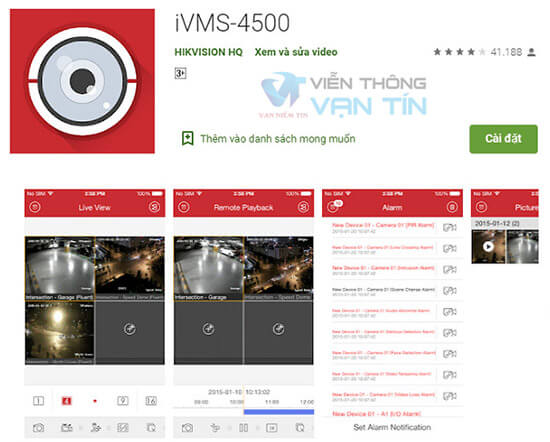 Phần mềm iVMS-4500 HD xem camera trên điện thoại