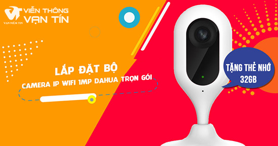 Lắp Đặt Trọn Bộ Camera IP Wifi 1.0MP Dahua DHI-C12P Giá Rẻ