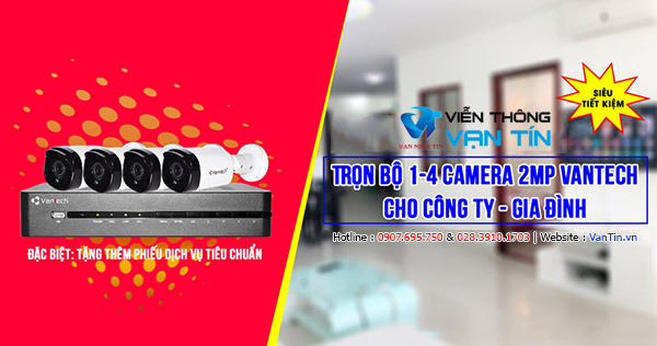 Lắp đặt Trọn Bộ 4 Camera Vantech 2MP Cho Công Ty, Gia đình