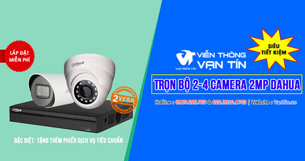 Lắp Đặt Trọn bộ 2 camera Dahua HD 1080P cho gia đình