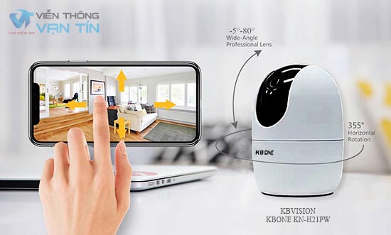 Kbone KN-H21PW có khả năng quét lên đến 355 độ, trang bị nhiều công nghệ giám sát