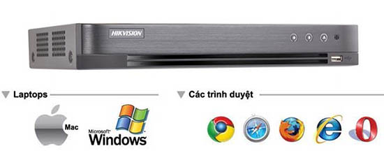 HIKVISION DS-7208HUHI-K1/E(S) xem trên nhiều trình duyệt