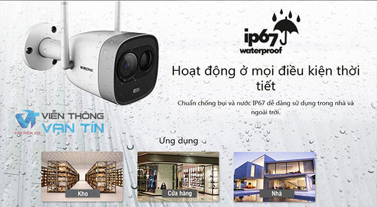 Camera IP Wifi KBVISION 2.0MP KBONE KN-2003WN.PIR chuẩn IP67