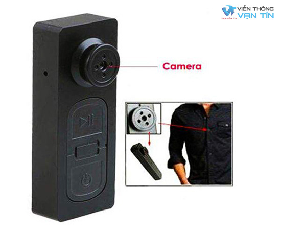 Camera cút áo, xem qua mạng, có pin lưu trữ