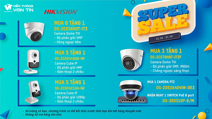 Ưu Đãi Hikvision Tặng Quà Liên Hoàn Từ 15/10 đến 30/10/2020