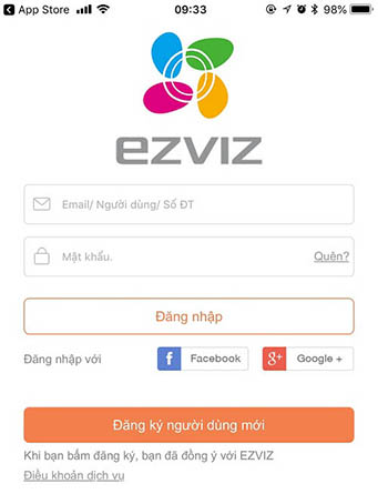 Cài đặt xem camera EZVIZ trên điện thoại Bước 1