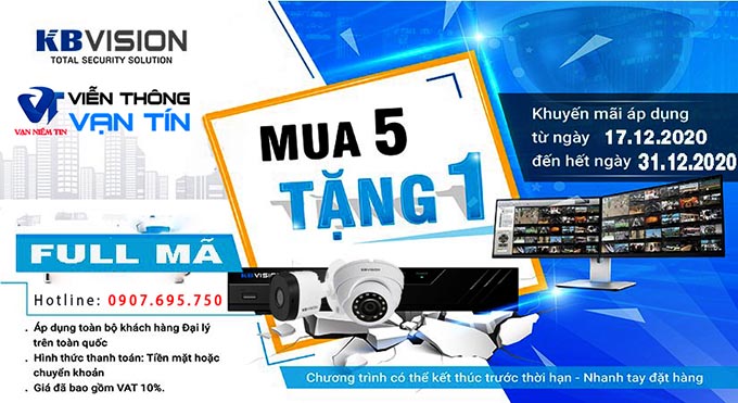 Khuyến mãi KBVISION mua 5 tặng 1 giá cực ưu đãi