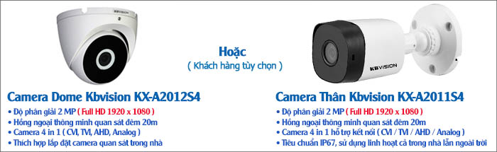 Camera Thân hoặc Dome KBVISION độ phân giải 2.0MP Full HD