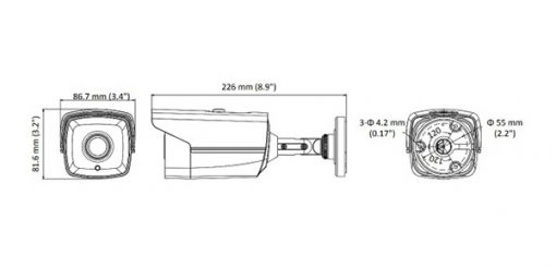 KÍch Thước Camera HDTVI DS-2CE16H0T-IT3F