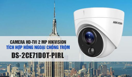Camera HDTVI Hikvision DS-2CE71D0T-PIRL Dạng Dome Thiết Kế Đẹp