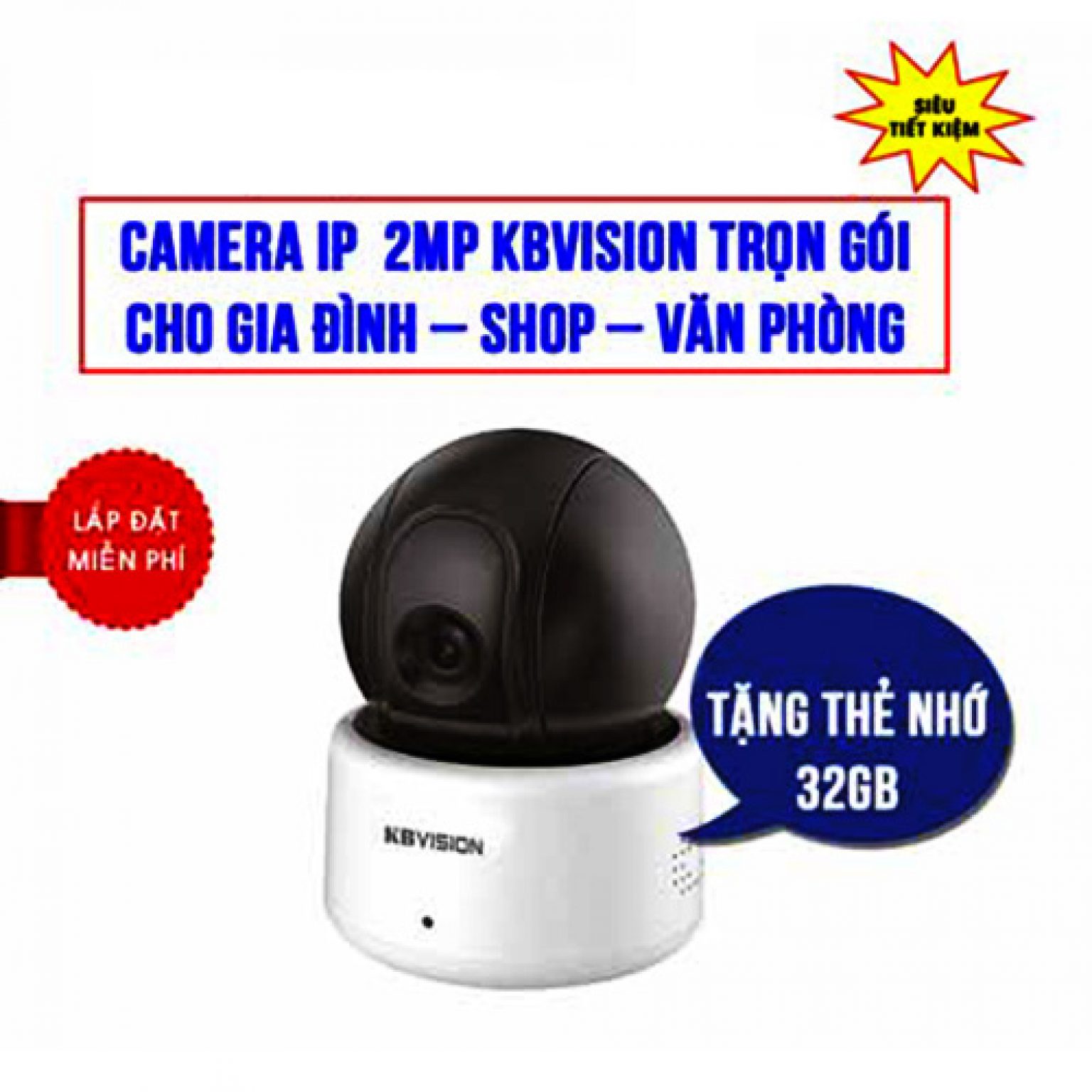 Trọn Bộ Camera Kbvision KBI-H20PWN IP Robot Giá Rẻ Cho Gia Đình