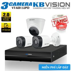 Trọn Bộ 3 Camera KBvision 2.0 MP Gói Lắp Đặt VT-KB132PD