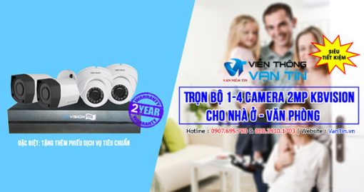 Khuyến Mãi Trọn Bộ 4 Camera KBvision 2MP