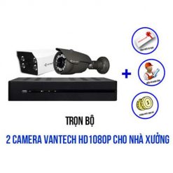 Trọn bộ 2 camera VANTECH 2MP Cho Nhà Xưởng - HOT BIG SALE