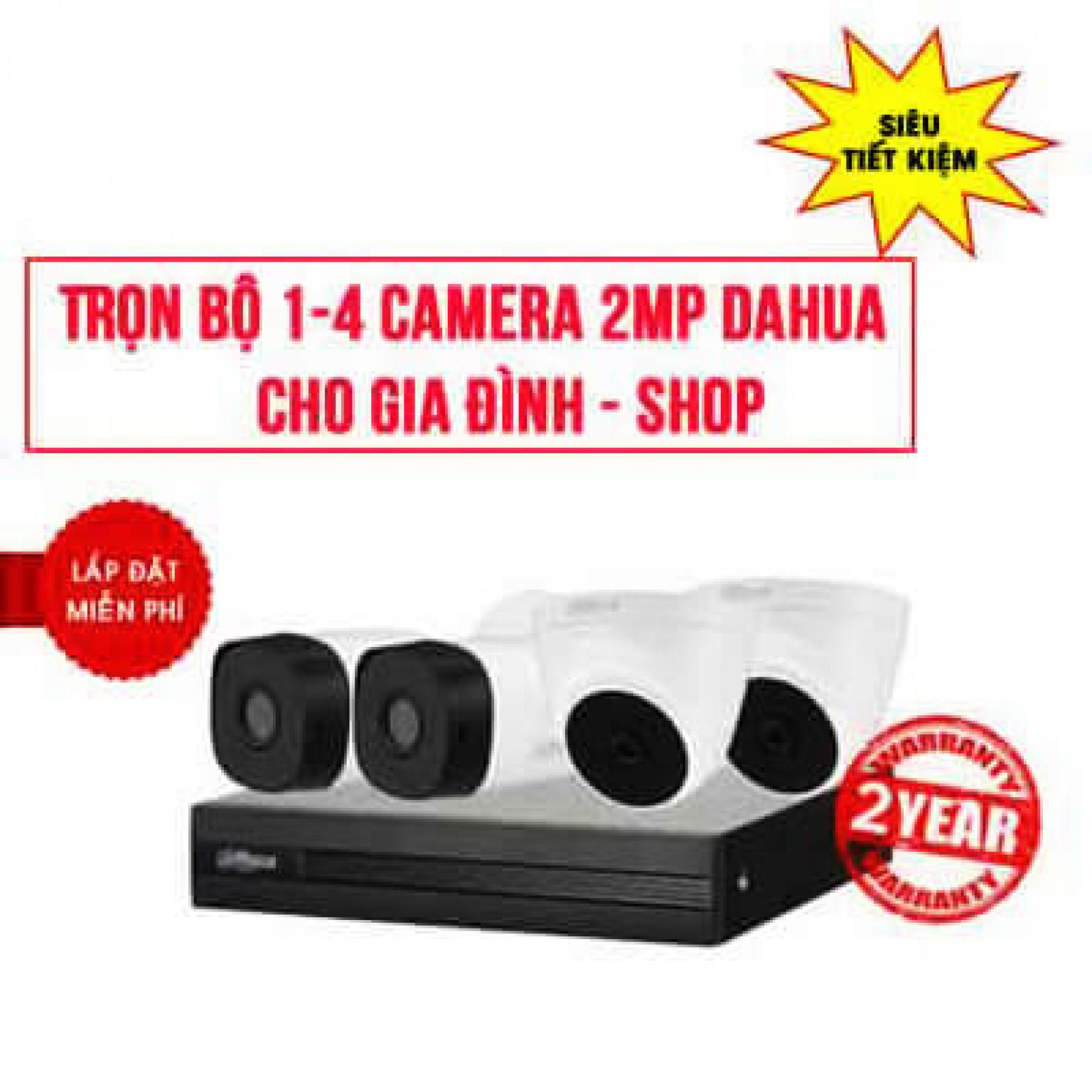 Ưu Đãi Trọn Bộ 1-4 Camera Dahua HD1080P Cho Gia Đình – Shop