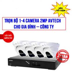 Trọn Bộ 1-4 Camera AVTECH 2.0MP Cho Công ty, Nhà Ở Giá Rẻ