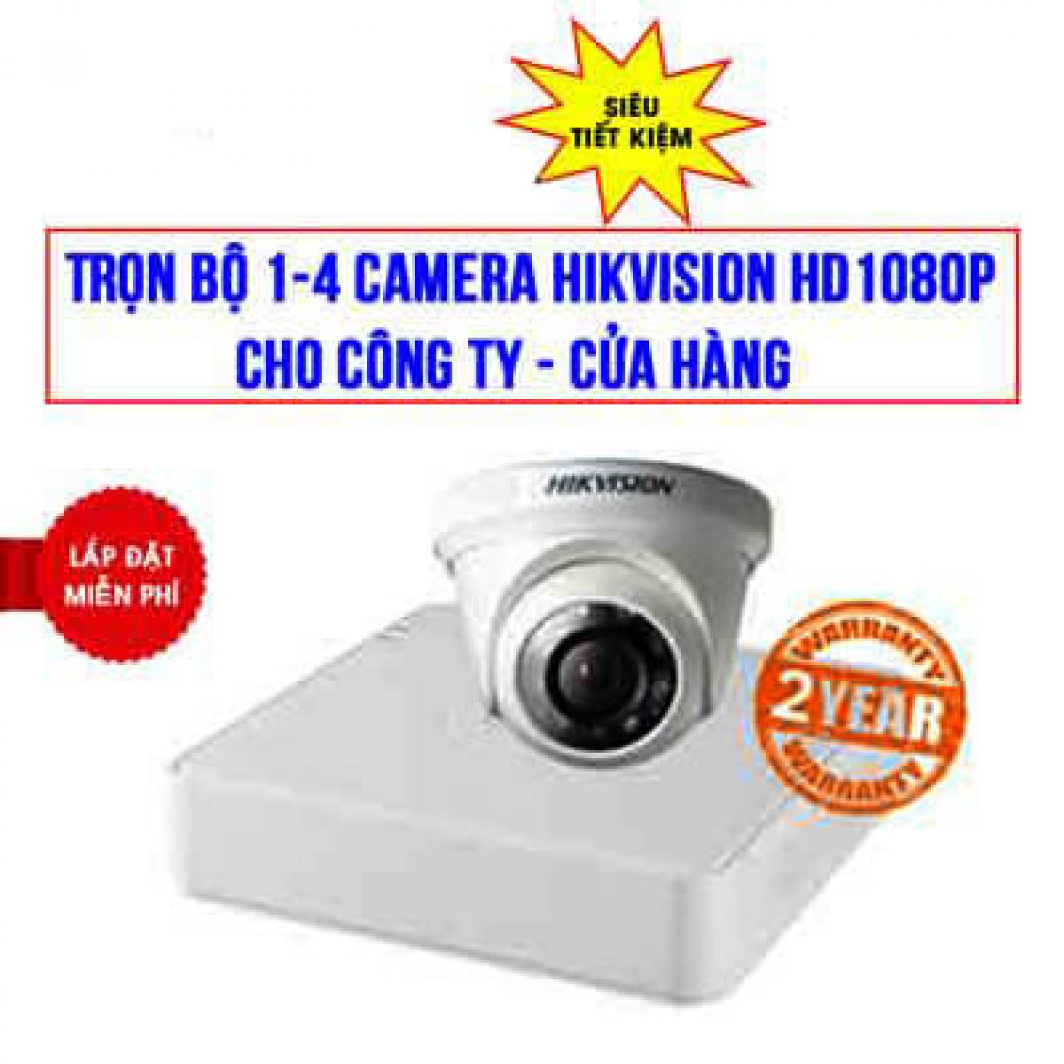 Ưu Đãi Trọn bộ 1-4 Camera Hikvision 2.0MP Cho Nhà Thuốc - Shop