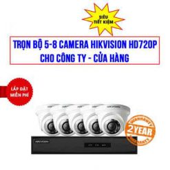 Trọn Bộ 5-8 Camera Hikvision HD720P Cho Công Ty, Cửa Hàng