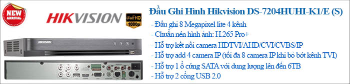 Đầu ghi Hikvision 8 MP Lite 4 kênh công nghệ mới công nghệ HD-TVI
