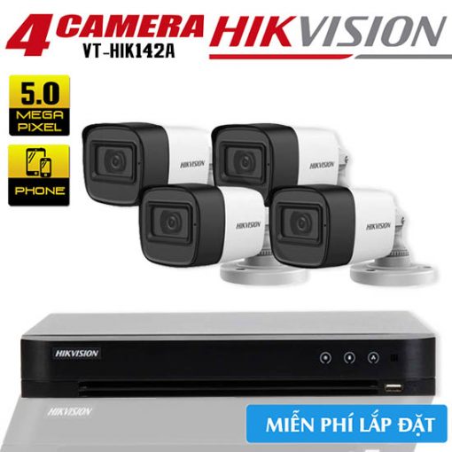 Lắp Đặt Trọn Bộ 4 Camera HIKVISION 5.0MP