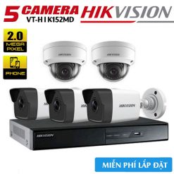 Bộ 5 Camera Hikvision cho Spa, Salon, Thẩm Mỹ Viện gói lắp đặt VT-HIK152MP