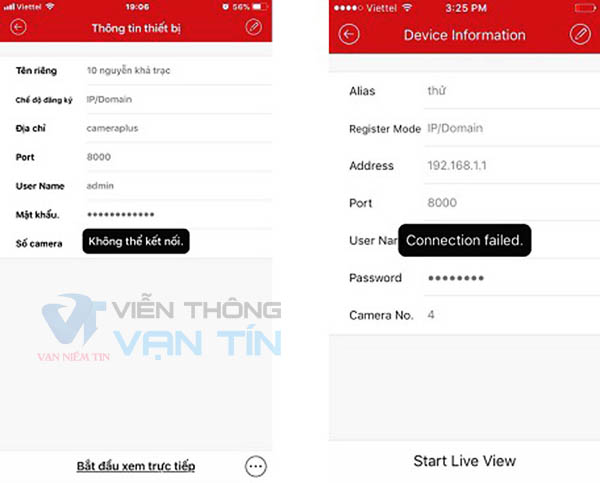 Lỗi không thể kết nối khi add thiết bị mới
