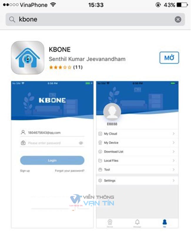 Tải Ứng Dụng Xem Camera KBone Trên Điện Thoại