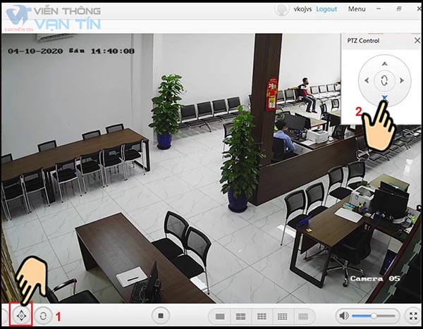 Điều hướng camera trên phần mềm xem camera ezviz pc