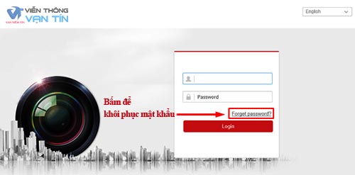 Vào phần reset mật khẩu trên trình duyệt