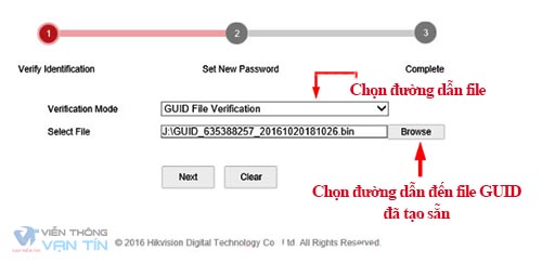 Chọn phương thức reset mật khẩu