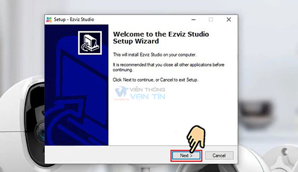 Bấm Next để tiếp tục cài đặt ezviz pc