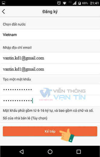 Nhập Thông Tin Phần Mềm Xem Camera Ezviz Trên Điện Thoại